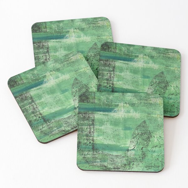 Item preview, The Path of Intuition Green Acrylic Painting Charcoal Drawing designed and sold by LaurenMyersArtist.