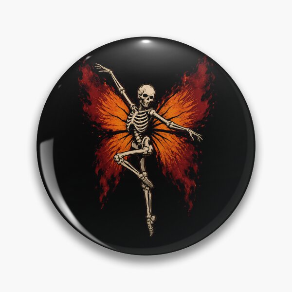 Item preview, Dancing skeleton with fiery butterfly wings halloween designed and sold by rafaeltto.