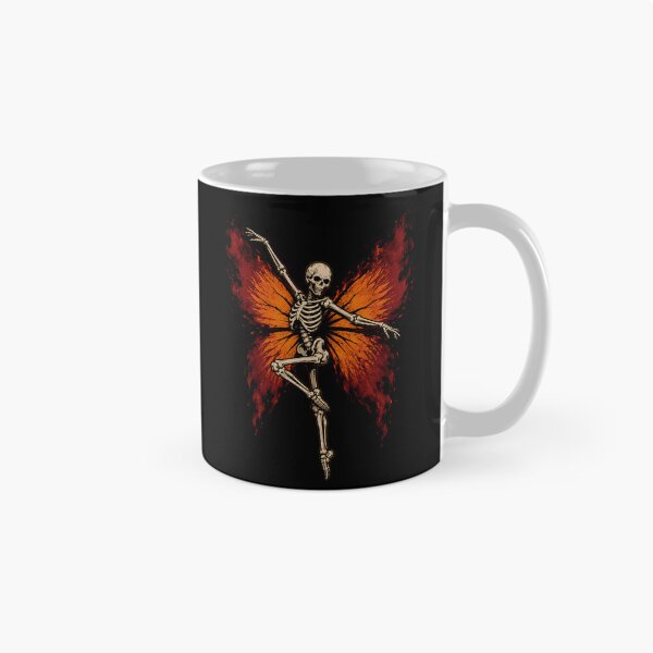 Item preview, Dancing skeleton with fiery butterfly wings halloween designed and sold by rafaeltto.
