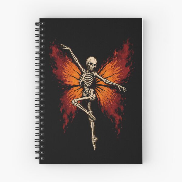 Item preview, Dancing skeleton with fiery butterfly wings halloween designed and sold by rafaeltto.
