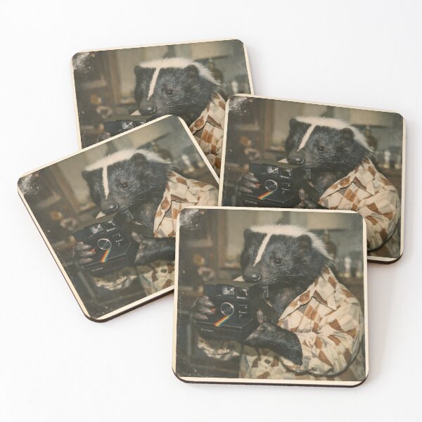 Item preview, Furry Animal with a Vintage Camera Wall Art | Nostalgic Wildlife Photographer Portrait | Retro Photography Aesthetic Vintage Print designed and sold by PaintedPixels01.