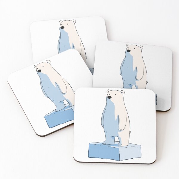 Item preview, Cute Polar Bear Standing on Ice Cartoon designed and sold by Soft Mayhem Studio.