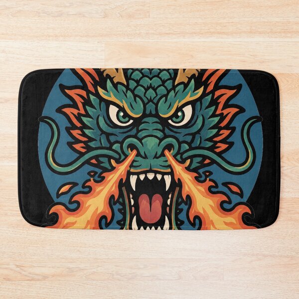 Item preview, Fire Breathing Asian Dragon Retro Skate Illustration designed and sold by obstinator.