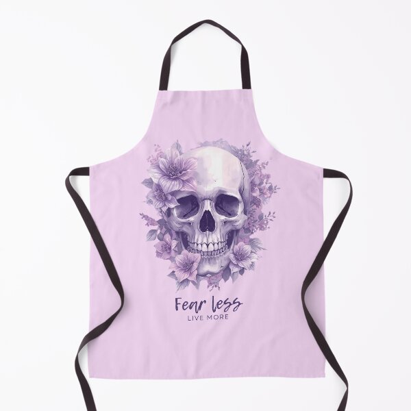 Item preview, Fear Less Live More Purple Floral Skull Art designed and sold by EmpoweredEchoesSpirit.