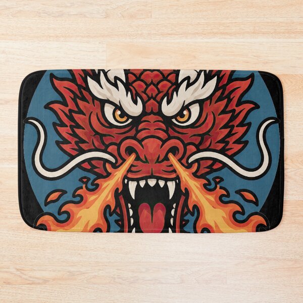 Item preview, Red Chinese Dragon Fire Breathing Retro Skate Illustration designed and sold by obstinator.