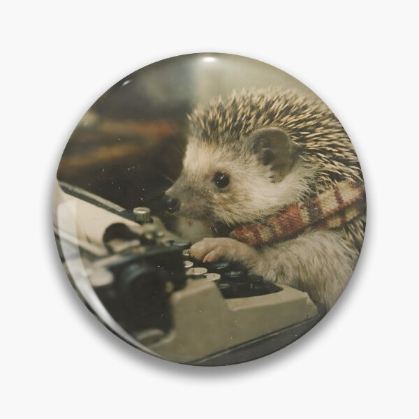 Item preview, Hedgehog with a Vintage Typewriter Wall Art | Whimsical Woodland Writer Portrait | Retro Photography Aesthetic Vintage Print designed and sold by PaintedPixels01.