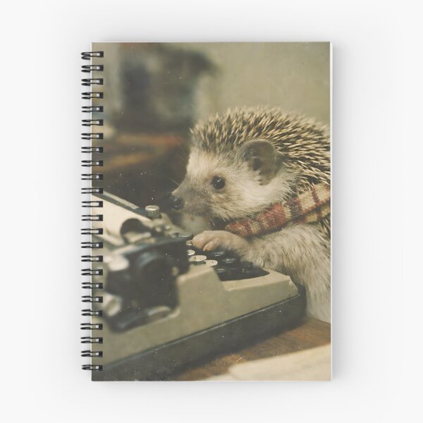 Item preview, Hedgehog with a Vintage Typewriter Wall Art | Whimsical Woodland Writer Portrait | Retro Photography Aesthetic Vintage Print designed and sold by PaintedPixels01.