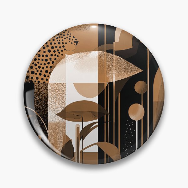 Item preview, Modern Sepia-Earthtones Leopard and Leaves Abstract Art  designed and sold by DEC02.
