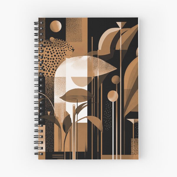 Item preview, Modern Sepia-Earthtones Leopard and Leaves Abstract Art  designed and sold by DEC02.