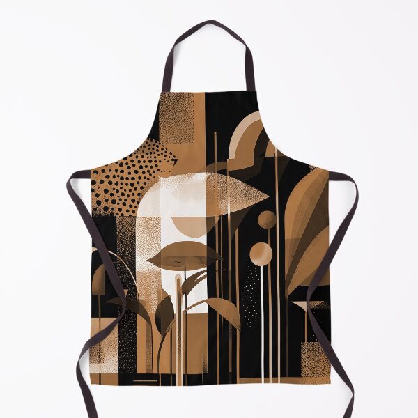 Item preview, Modern Sepia-Earthtones Leopard and Leaves Abstract Art designed and sold by DEC02.