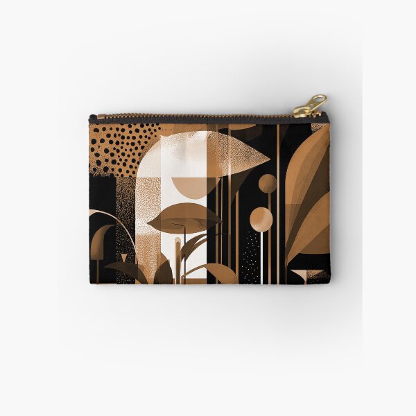 Item preview, Modern Sepia-Earthtones Leopard and Leaves Abstract Art  designed and sold by DEC02.
