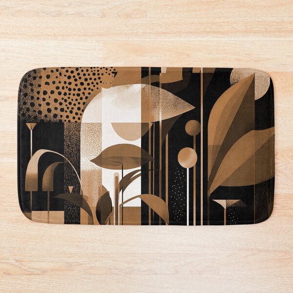 Item preview, Modern Sepia-Earthtones Leopard and Leaves Abstract Art  designed and sold by DEC02.