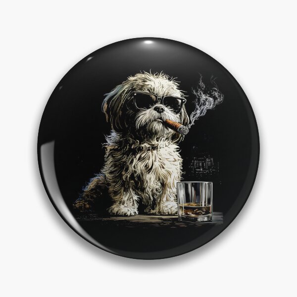 Item preview, Shih Tzu Drinking Whiskey Funny Dog Meme designed and sold by charoen-design.