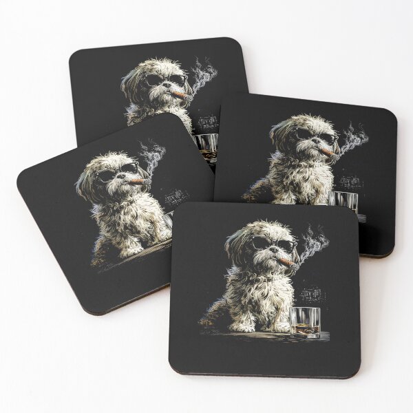 Item preview, Shih Tzu Drinking Whiskey Funny Dog Meme designed and sold by charoen-design.
