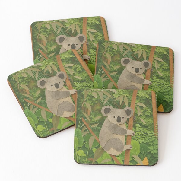 Item preview, Koala Bear Climbing an Eucalyptus Tree in the Jungle Illustration designed and sold by BlueBerry45.