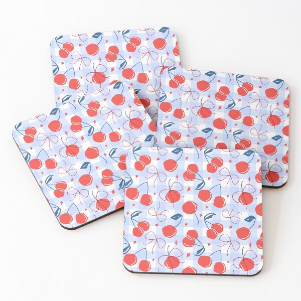 Item preview, Cherry Picnic Gingham Pattern designed and sold by ByJYA.