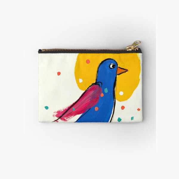 Artikelvorschau, Farbenfrohe moderne Volkskunst mit Vögeln – „Der blaue Vogel und die Sonne“ entworfen und verkauft von Filora Atelier | Bird Art.