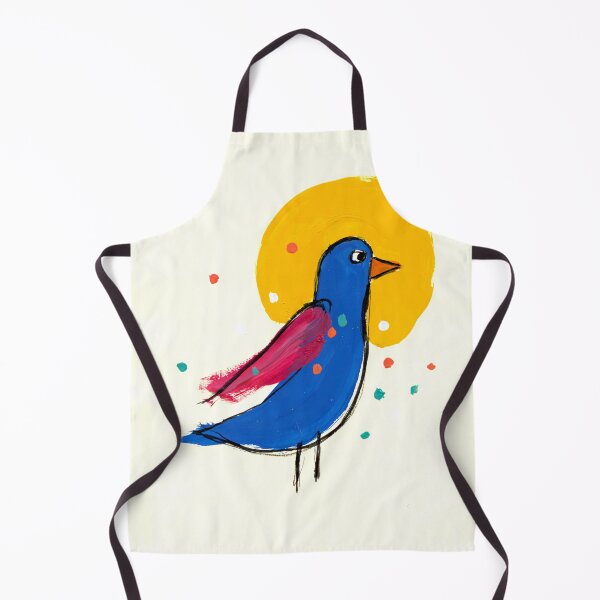 Item preview, Colorful Modern Folk Bird Art – "The Blue Bird and the Sun" designed and sold by Filora Atelier | Bird Art.