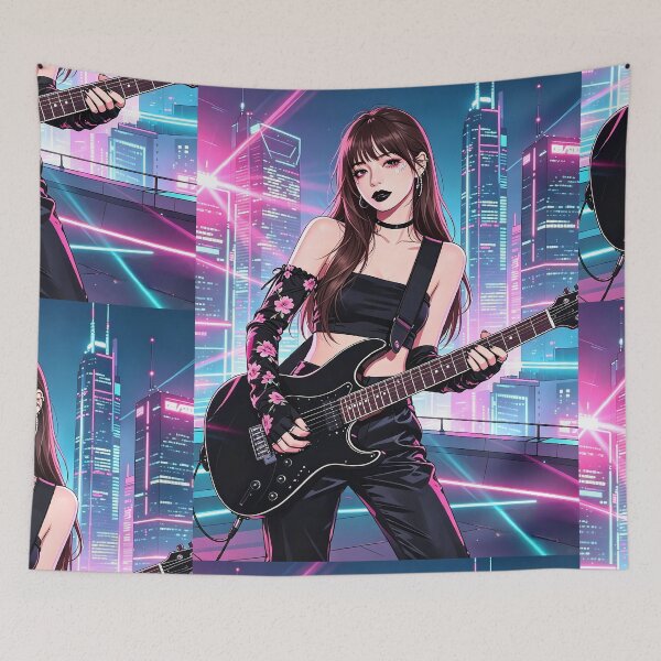 Item preview, Y2K Rock Star in Black with Guitar designed and sold by Bondingbonding.