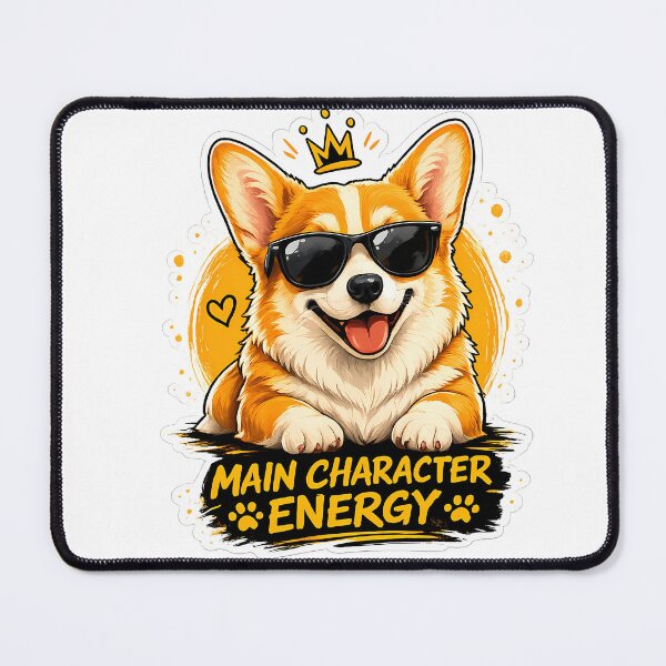 Item preview, Main Character Energy | Funny Cartoon Corgi with Sunglasses designed and sold by yassinehelal.