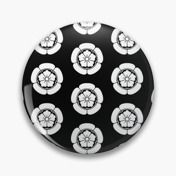 Item preview, Samurai Oda Mokko Nobunaga Oda Family Crest White Black Tile / Japanese Crest  designed and sold by 戦国まーけっと SENGOKU MARKET.