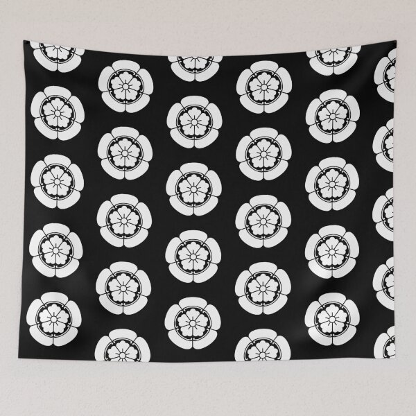 Item preview, Samurai Oda Mokko Nobunaga Oda Family Crest White Black Tile / Japanese Crest  designed and sold by 戦国まーけっと SENGOKU MARKET.