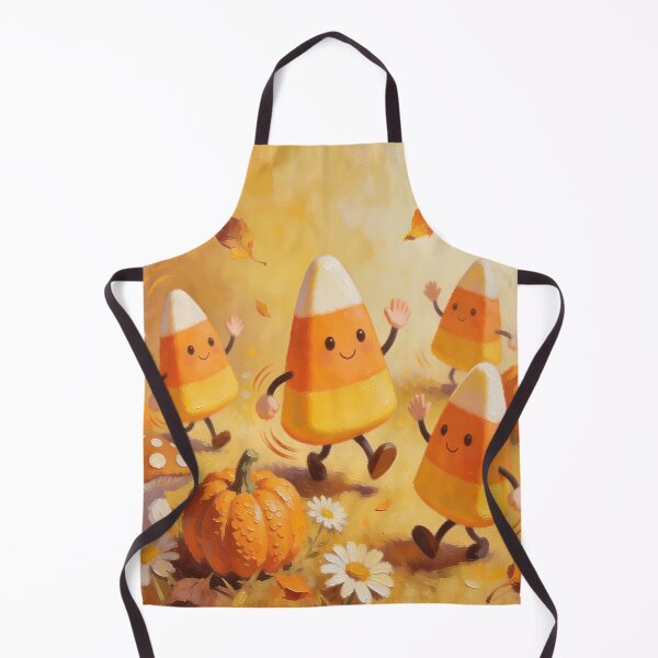 Item preview, Cute Candy Corn Halloween Friends Dancing with Pumpkins and Mushrooms Kawaii Autumn Art designed and sold by cr6zym1nd.