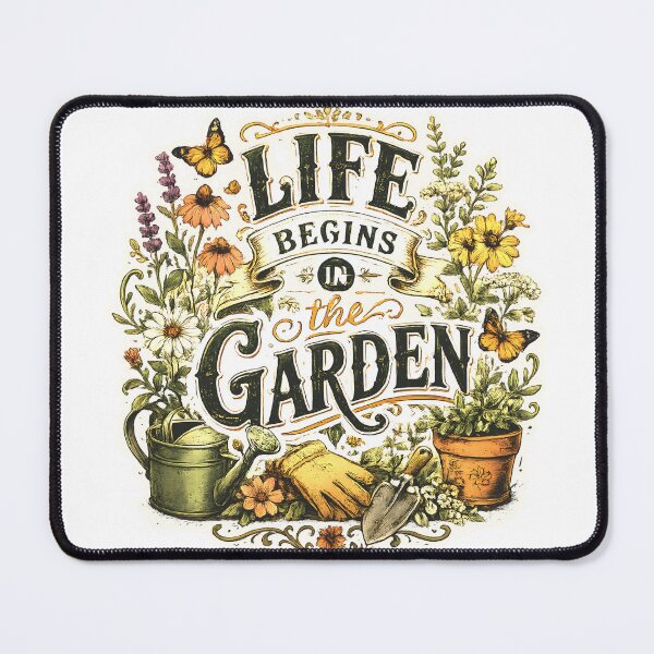 Item preview, Life Begins in the Garden Vintage Gardening T-Shirt | Botanical Garden Lover Tee designed and sold by Ahsacom.