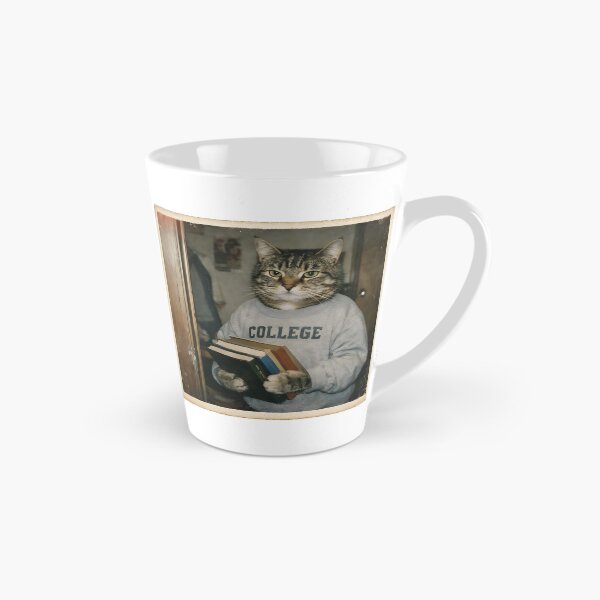 Item preview, College Student Cat Wall Art | Smart Feline Holding Books | Retro Photography Aesthetic Vintage Academic Print designed and sold by PaintedPixels01.