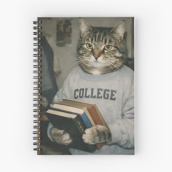 Item preview, College Student Cat Wall Art | Smart Feline Holding Books | Retro Photography Aesthetic Vintage Academic Print designed and sold by PaintedPixels01.