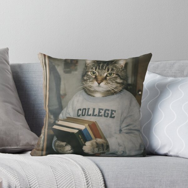 Item preview, College Student Cat Wall Art | Smart Feline Holding Books | Retro Photography Aesthetic Vintage Academic Print designed and sold by PaintedPixels01.