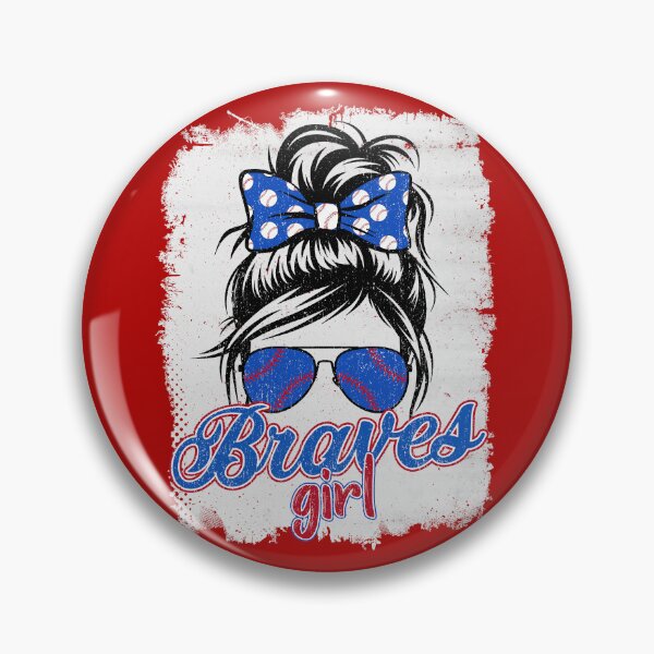 Item preview, Vintage Braves Girl Messy Bun Sports Team Spirit designed and sold by RockTheFeal.