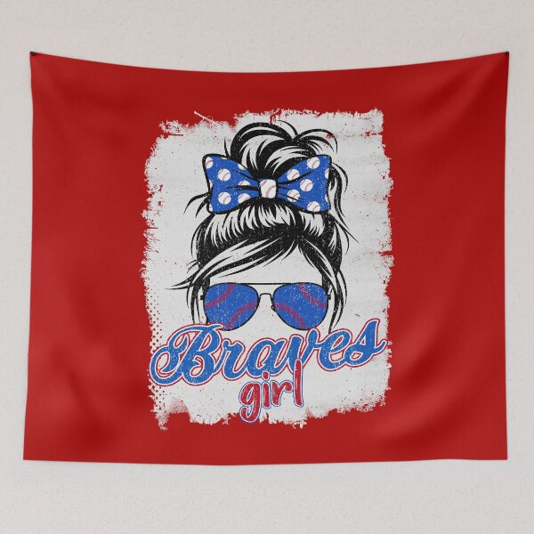 Item preview, Vintage Braves Girl Messy Bun Sports Team Spirit designed and sold by RockTheFeal.
