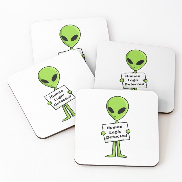 Item preview, Funny Alien Human Logic Detected designed and sold by Soft Mayhem Studio.