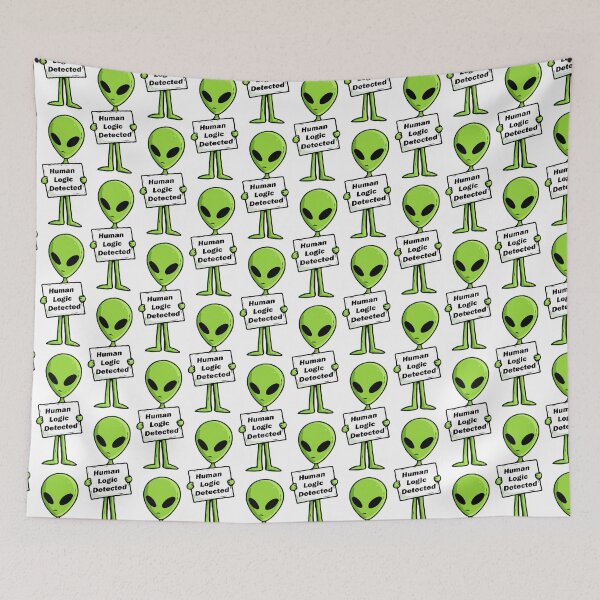 Item preview, Funny Alien Human Logic Detected designed and sold by Soft Mayhem Studio.