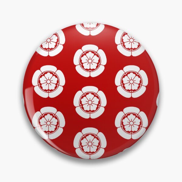 Item preview, Samurai Oda Mokko Nobunaga Oda Family Crest White Red Tile / Japanese Crest  designed and sold by 戦国まーけっと SENGOKU MARKET.