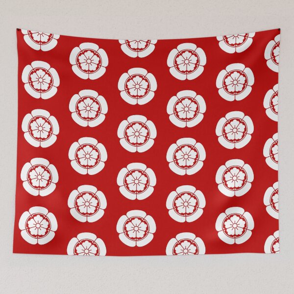 Item preview, Samurai Oda Mokko Nobunaga Oda Family Crest White Red Tile / Japanese Crest  designed and sold by 戦国まーけっと SENGOKU MARKET.