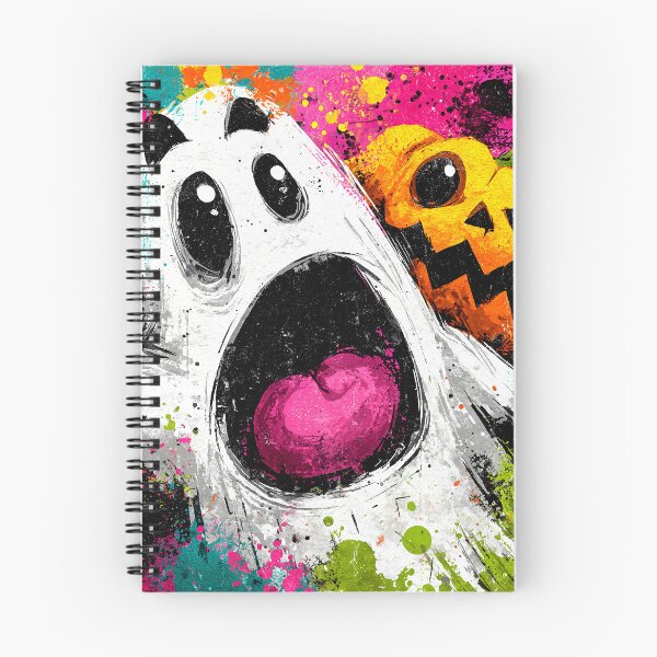 Item preview, Colorful Screaming Ghost and Pumpkin Halloween Art designed and sold by colorful-white.