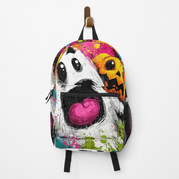 Item preview, Colorful Screaming Ghost and Pumpkin Halloween Art designed and sold by colorful-white.
