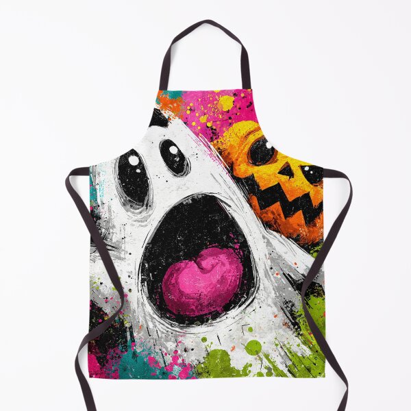 Item preview, Colorful Screaming Ghost and Pumpkin Halloween Art designed and sold by colorful-white.