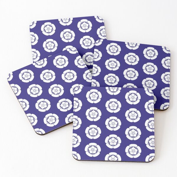 Item preview, Samurai Oda Mokko Nobunaga Oda Family Crest White Blue Tile / Japanese Crest  designed and sold by 戦国まーけっと SENGOKU MARKET.