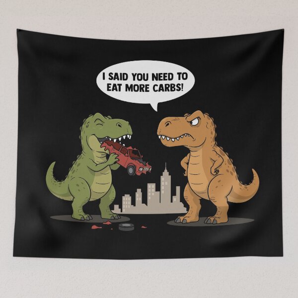 Item preview, Carbs dinosaur - funny greedy car eating monster pun designed and sold by messy-nessie.