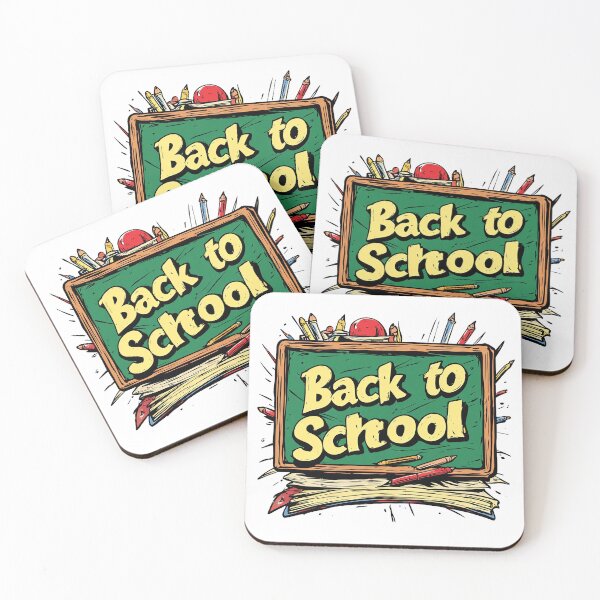 Item preview, Back to School – Chalkboard & Pencils Cartoon Illustration designed and sold by Burnt Cloth Tees.