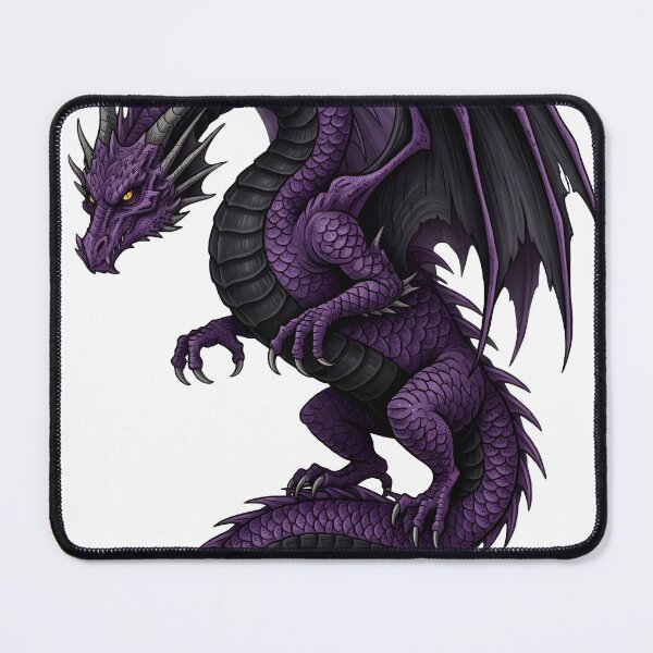 Item preview, Royal Purple Dragon Fantasy Illustration | Mythical Winged Dragon Art designed and sold by DragonSerpent Ink.