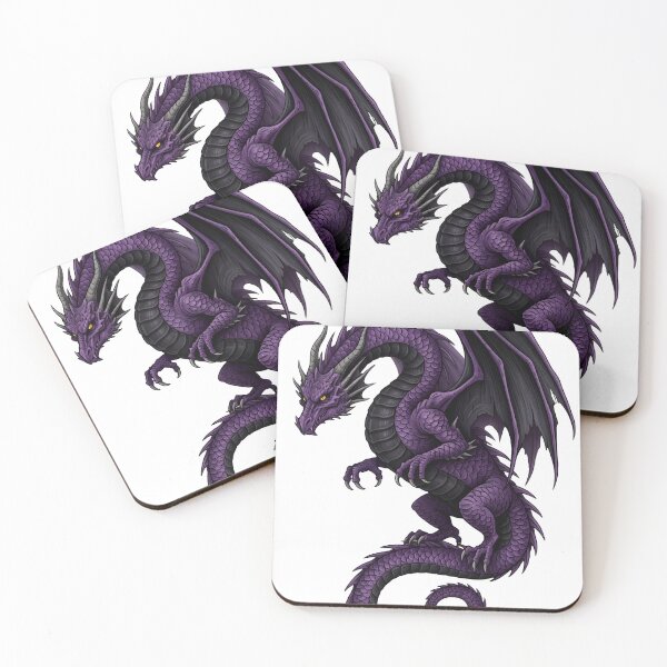 Item preview, Royal Purple Dragon Fantasy Illustration | Mythical Winged Dragon Art designed and sold by DragonSerpent Ink.