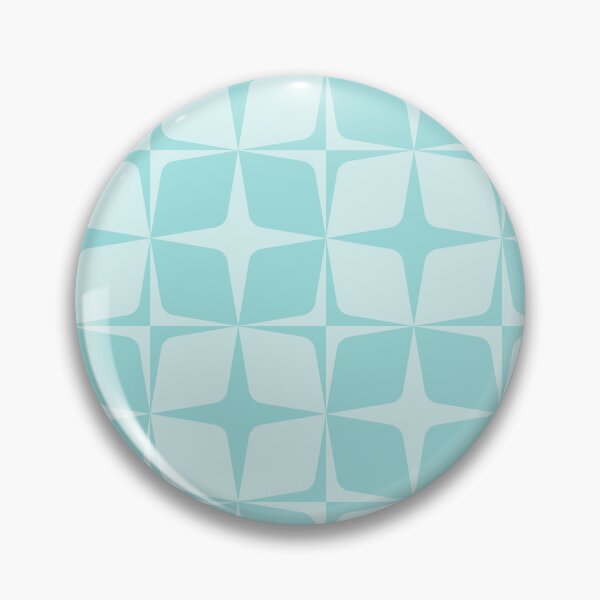 Item preview, Atomic Age Retro Geo Mid Century Modern Star Tile Pattern in Light Aqua Turquoise designed and sold by kierkegaard.