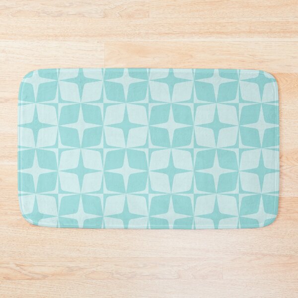 Item preview, Atomic Age Retro Geo Mid Century Modern Star Tile Pattern in Light Aqua Turquoise designed and sold by kierkegaard.