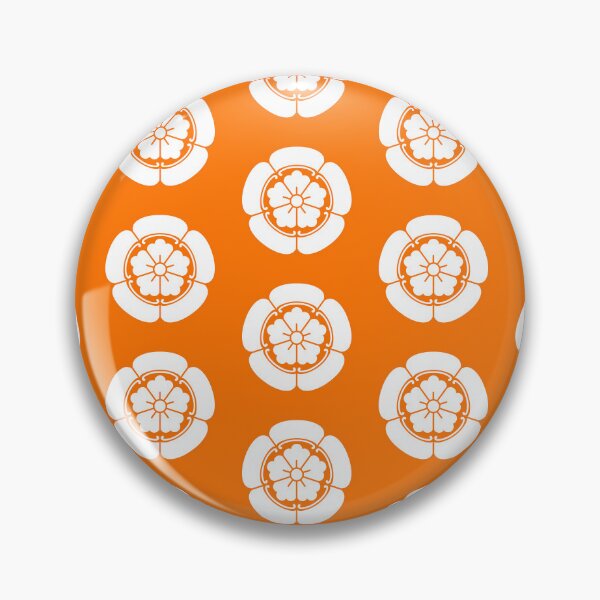 Item preview, Samurai Oda Mokko Nobunaga Oda Family Crest White Orange Tile / Japanese Crest  designed and sold by 戦国まーけっと SENGOKU MARKET.