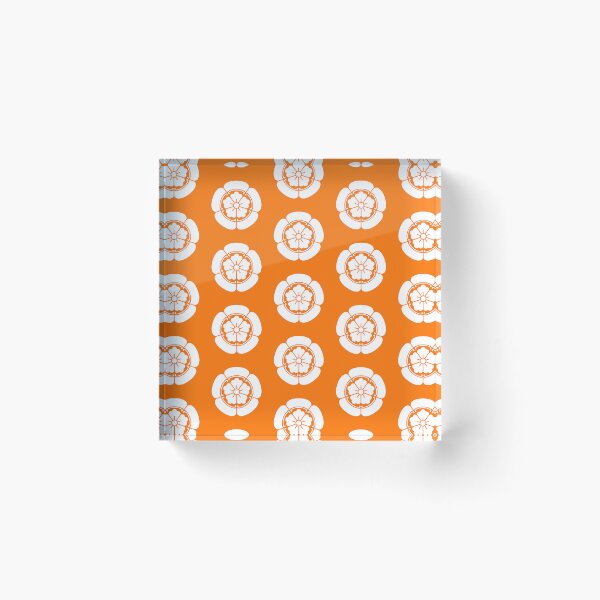 Item preview, Samurai Oda Mokko Nobunaga Oda Family Crest White Orange Tile / Japanese Crest  designed and sold by 戦国まーけっと SENGOKU MARKET.
