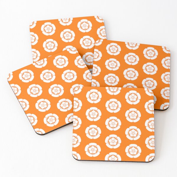Item preview, Samurai Oda Mokko Nobunaga Oda Family Crest White Orange Tile / Japanese Crest  designed and sold by 戦国まーけっと SENGOKU MARKET.